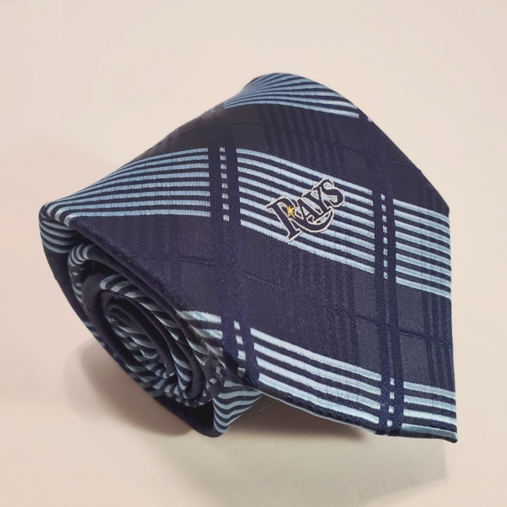 Tampa Bay Rays Blue Plaid Tie Major League Baseball